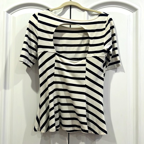 Guess black and white striped top- S - Picture 4 of 6